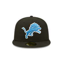 Load image into Gallery viewer, Detroit Lions New Era 5950 Black &amp; Blue 59Fifty Fitted Cap