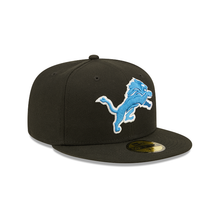 Load image into Gallery viewer, Detroit Lions New Era 5950 Black &amp; Blue 59Fifty Fitted Cap