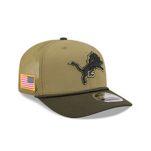 Load image into Gallery viewer, Detroit Lions New Era 9Seventy 970 Salute to Service Stretch Snap On-Field Curved Bill Snapback Cap