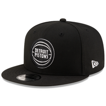 Load image into Gallery viewer, Detroit Pistons New Era 9Fifty 950 Black &amp; White Snapback Hat