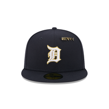 Load image into Gallery viewer, Detroit Tigers New Era 5950 Fitted Hat with 59Fifty Gold Colored Metal Pin