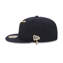 Load image into Gallery viewer, Detroit Tigers New Era 5950 Fitted Hat with 59Fifty Gold Colored Metal Pin