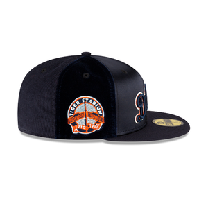 Detroit Tigers New Era 59Fifty 5950 Triple Navy Satin & Corduroy Fitted Cap