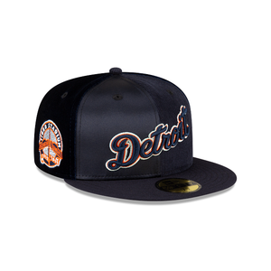 Detroit Tigers New Era 59Fifty 5950 Triple Navy Satin & Corduroy Fitted Cap