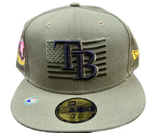 Load image into Gallery viewer, Tampa Bay Rays New Era Salute to Service Army Green 59Fifty 5950 Fitted Hat