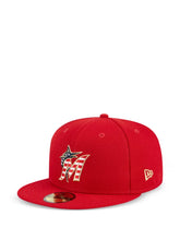 Load image into Gallery viewer, Miami Marlins New Era 5950 59Fifty Patriotic USA 59Fifty Red Fitted Cap