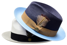 Load image into Gallery viewer, South Beach Collection Straw Fedora Snap Brim Hat by Bruno Capelo
