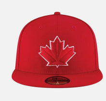 Load image into Gallery viewer, Toronto Blue Jays Red White New Era 59Fifty Flat Bill 5950 Fitted Hat