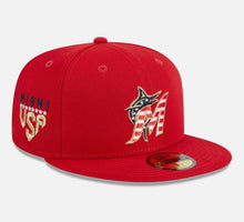 Load image into Gallery viewer, Miami Marlins New Era 5950 59Fifty Patriotic USA 59Fifty Red Fitted Cap