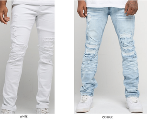 Premium Washed Rip & Repair Distressed Stretch FRWD Jean