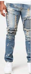 Premium Washed Rip & Repair Distressed Stretch FRWD Jean