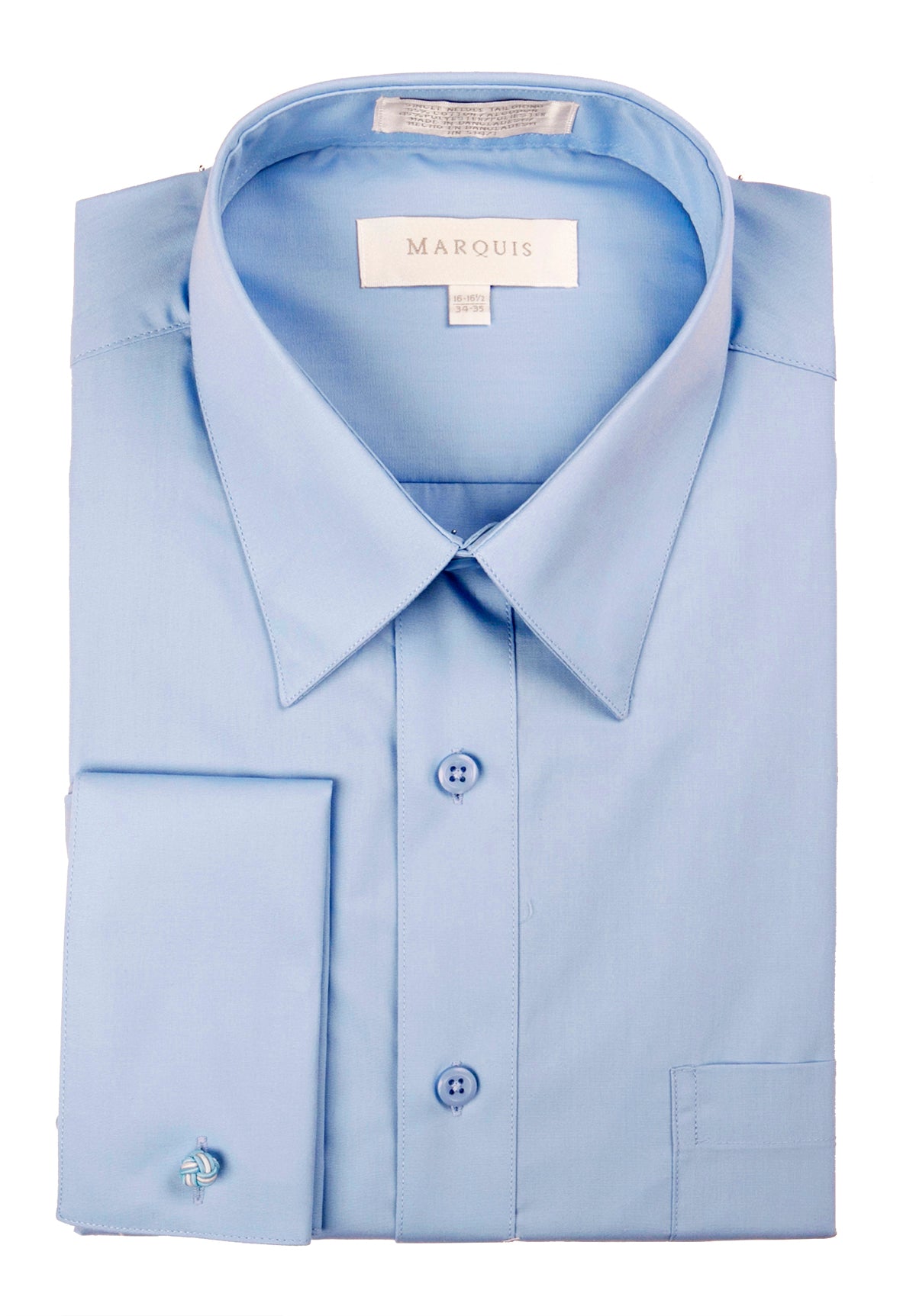 Slim Fit French Cuff Dress Shirt with Links 15 1/2 / 34-35 / Light Blue Slim Fit French Cuff Dress Shirt with Links 15 1/2 / 34-35 / Light Blue