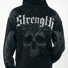 Load image into Gallery viewer, French Terry &quot;Strength&quot; Graphic Rhinestone Pullover Hoody &amp; Matching Fleece Pants Set # F2581