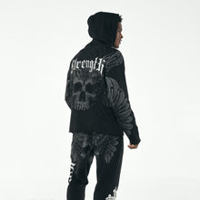 Load image into Gallery viewer, French Terry &quot;Strength&quot; Graphic Rhinestone Pullover Hoody &amp; Matching Fleece Pants Set # F2581
