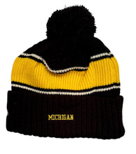 Load image into Gallery viewer, Michigan Wolverines Puffed Up 3D Logo New Era Heavy Knit Beanie