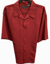 Load image into Gallery viewer, Burgundy Two piece Shirt and Cuffed Pants Leisure Suit Set