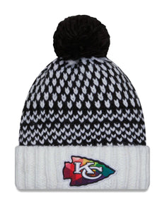 Kansas City Chiefs Crucial Catch Black & White New Era Knit Beanie