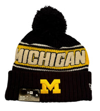 Load image into Gallery viewer, Michigan Wolverines Puffed Up 3D Logo New Era Heavy Knit Beanie