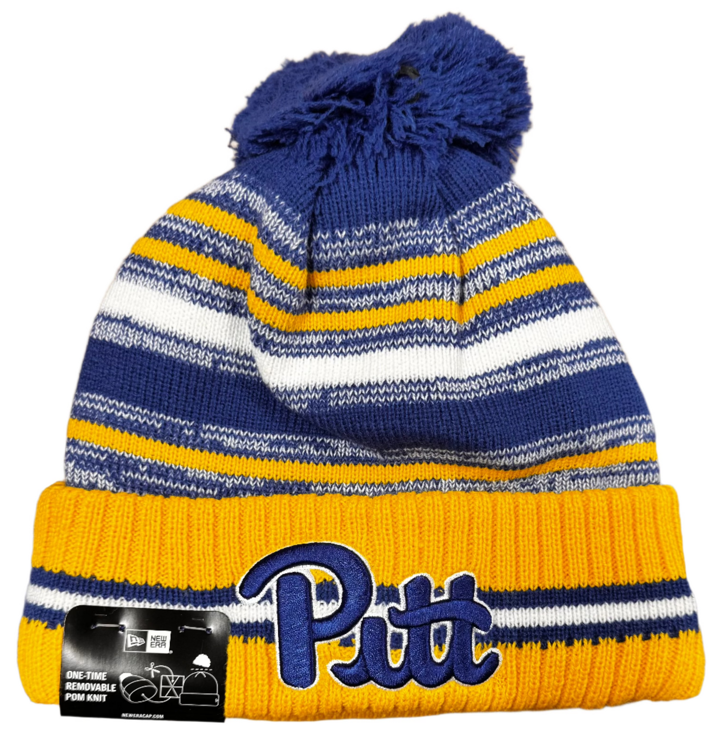 Pittsburgh Panthers Pitt New Era One Time Removable Pom Knit Fleece Lined Beanie