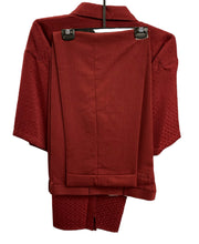 Load image into Gallery viewer, Burgundy Two piece Shirt and Cuffed Pants Leisure Suit Set