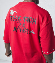Load image into Gallery viewer, Graphic Rhinestone Crop Tee - Rise from the ashes # T2587