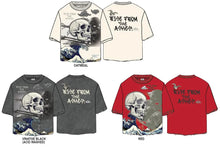 Load image into Gallery viewer, Graphic Rhinestone Crop Tee - Rise from the ashes # T2587