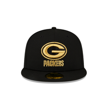 Load image into Gallery viewer, Green Bay Packers New Era Black Gold Metallic 59Fifty Fitted Cap