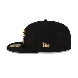 Green Bay Packers New Era Black Gold Metallic 59Fifty Fitted Cap