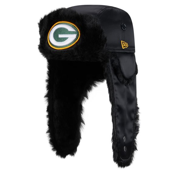 Green Bay Packers New Era Solid Black Trapper Hat