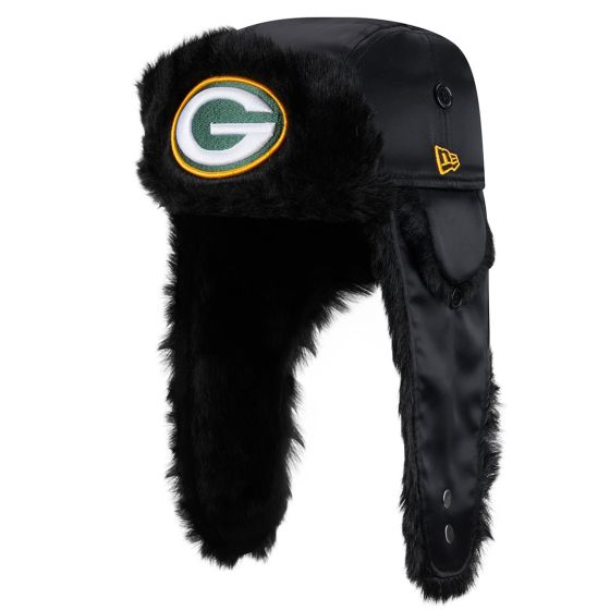Green Bay Packers New Era Solid Black Trapper Hat – The Look