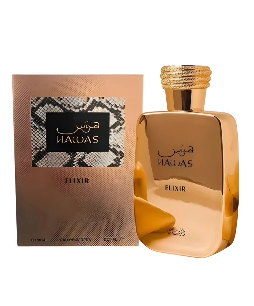 Hawas Elixir by Rasasi for Men Gold Bottle EDP 3.38 FL. OZ/100 ML