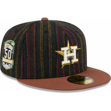 Load image into Gallery viewer, Houston Astros 50th Anniverseray Side patch Vintage Herringbone 59Fifty 5950 New Era Fitted Cap