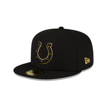 Load image into Gallery viewer, Indianapolis Colts New Era Black Gold Metallic 59Fifty Fitted Cap