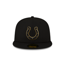 Load image into Gallery viewer, Indianapolis Colts New Era Black Gold Metallic 59Fifty Fitted Cap