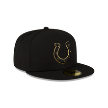 Load image into Gallery viewer, Indianapolis Colts New Era Black Gold Metallic 59Fifty Fitted Cap