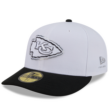 Load image into Gallery viewer, Kansas City Chiefs 59Fifty White &amp; Black Pre-Curved Bill 5950 New Era Fitted Cap