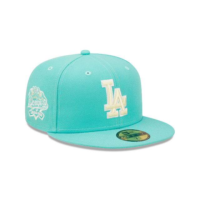 Los Angeles Dodgers Fitted 59fifty 5950 Side Patch Clear Mint New