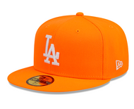 Los Angeles Dodgers Fitted 59fifty 5950 Flame Orange New Era Cap