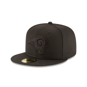 LA Rams 5950 Classic Black on Black New Era 59Fifty Fitted Cap