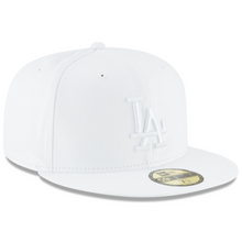 Load image into Gallery viewer, Los Angeles Dodgers New Era 59Fifty 5950 White on White WOW Fitted Cap