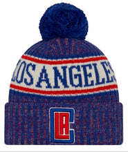 Load image into Gallery viewer, Blue and red beanie with 'Los Angeles' text and LA Clippers logo