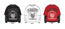 Load image into Gallery viewer, Saint Twofer Graphic Long Sleeve Single Jersey Rhinestones Tee by Bleecker &amp; Mercer # LS2585