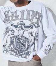 Load image into Gallery viewer, Saint Twofer Graphic Long Sleeve Single Jersey Rhinestones Tee by Bleecker &amp; Mercer # LS2585