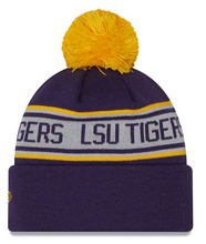 Load image into Gallery viewer, LSU Tigers New Era One Time Removable Pom Knit Beanie Louisiana