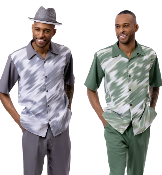 Leisure Two Piece Shirt & Pants Classic Walking Set 2404