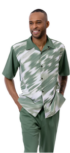 Leisure Two Piece Shirt & Pants Classic Walking Set 2404