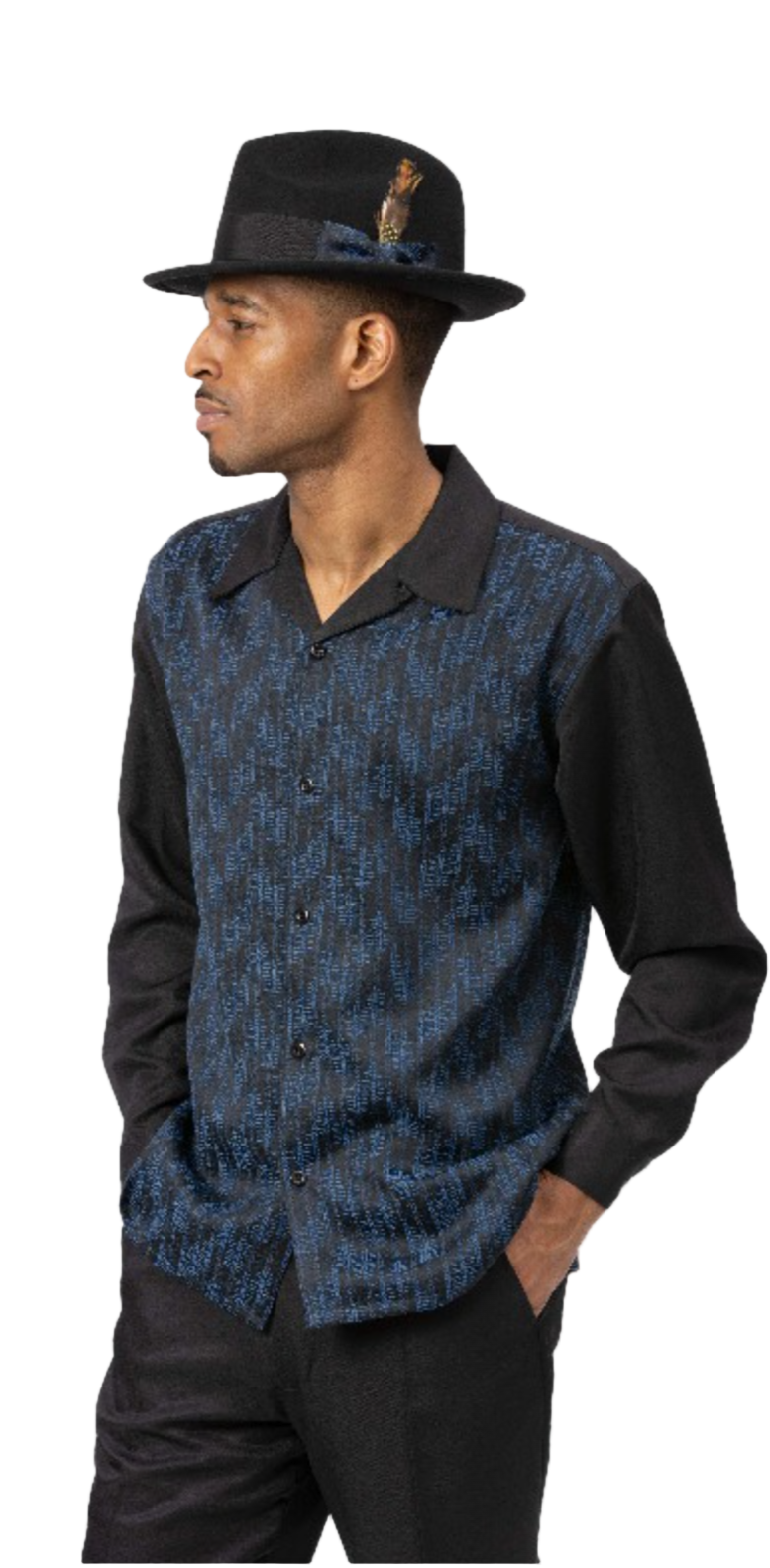 Leisure Two Piece Long Sleeve Shirt & Pants Classic Walking or Cruising Set # 2477