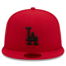 Load image into Gallery viewer, Los Angeles Dodgers New Era 59fifty 5950 New Era Cardinal Red &amp; Black Fitted Hat