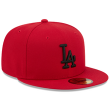 Load image into Gallery viewer, Los Angeles Dodgers New Era 59fifty 5950 New Era Cardinal Red &amp; Black Fitted Hat