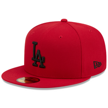 Load image into Gallery viewer, Los Angeles Dodgers New Era 59fifty 5950 New Era Cardinal Red &amp; Black Fitted Hat